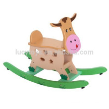 Kids Wooden Animals Zoo Rocking Horse Painted Swing Horse Toys